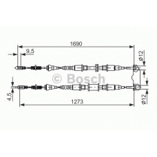 1 987 477 129 BOSCH Трос, стояночная тормозная система