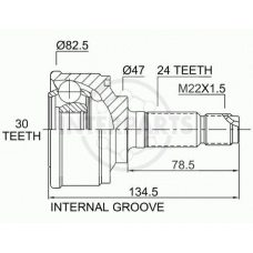 OJ-0813 InterParts Шарнирный комплект, приводной вал