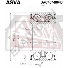 DAC40740040 ASVA Подшипник ступицы колеса