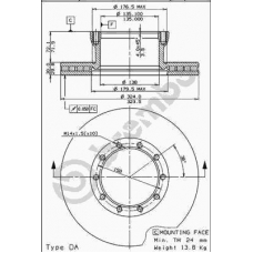 09.7164.10 BREMBO Тормозной диск