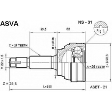 NS-31 ASVA Шарнирный комплект, приводной вал