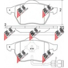 36773 ABS Комплект тормозных колодок, дисковый тормоз