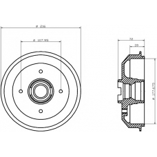 8DT 355 300-121 HELLA PAGID Тормозной барабан