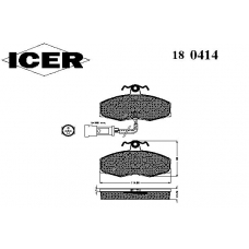 180414 ICER Комплект тормозных колодок, дисковый тормоз
