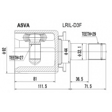 LRIL-D3F ASVA Шарнирный комплект, приводной вал