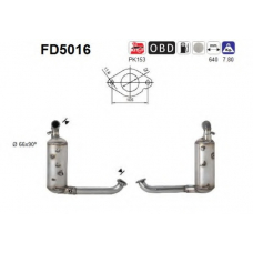 FD5016 AS Сажевый / частичный фильтр, система выхлопа ОГ