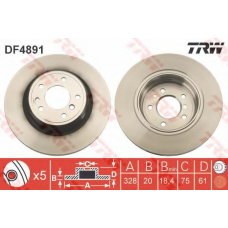 DF4891 TRW Тормозной диск