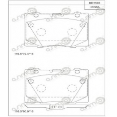 KD1503 ASIMCO Комплект тормозных колодок, дисковый тормоз