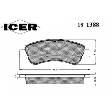 181388 ICER Комплект тормозных колодок, дисковый тормоз