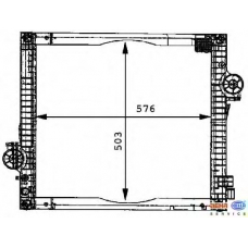 8MK 376 710-021 HELLA Радиатор, охлаждение двигателя