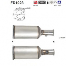 FD1028 AS Сажевый / частичный фильтр, система выхлопа ОГ