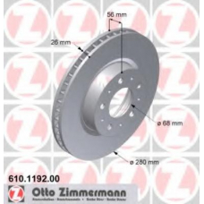 610.1192.00 ZIMMERMANN Тормозной диск