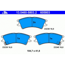 13.0460-5803.2 ATE Комплект тормозных колодок, дисковый тормоз