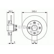 0 986 479 S43 BOSCH Тормозной диск