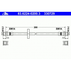 83.6224-0200.3 ATE Тормозной шланг