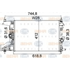 8MK 376 910-241 HELLA Радиатор, охлаждение двигателя