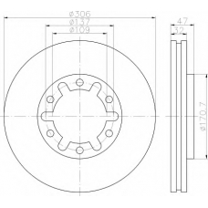 8DD 355 111-981 HELLA Тормозной диск