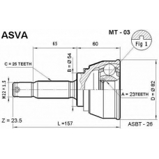 MT-03 ASVA Шарнирный комплект, приводной вал