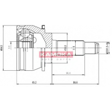 6458 KAMOKA Шарнирный комплект, приводной вал