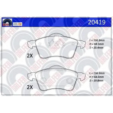 20419 GALFER Комплект тормозных колодок, дисковый тормоз