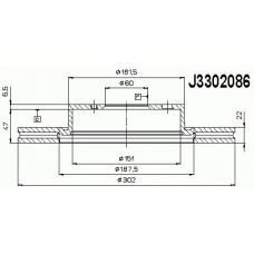 J3302086 NIPPARTS Тормозной диск