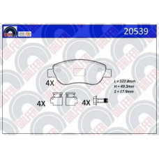 20539 GALFER Комплект тормозных колодок, дисковый тормоз