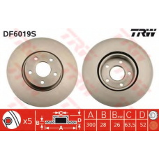 DF6019S TRW Тормозной диск