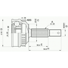 CVJ5053.10 OPEN PARTS Шарнирный комплект, приводной вал