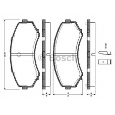 0 986 TB3 047 BOSCH Комплект тормозных колодок, дисковый тормоз