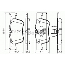 0 986 TB3 188 BOSCH Комплект тормозных колодок, дисковый тормоз