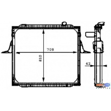 8MK 376 721-661 HELLA Радиатор, охлаждение двигателя