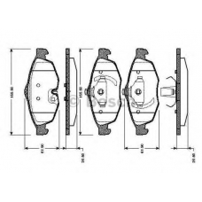 0 986 TB2 389 BOSCH Комплект тормозных колодок, дисковый тормоз