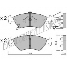 380.0 TRUSTING Комплект тормозных колодок, дисковый тормоз