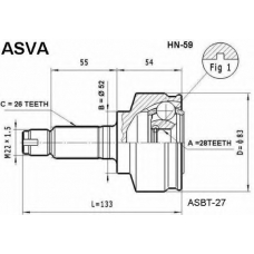 HN-59 ASVA Шарнирный комплект, приводной вал