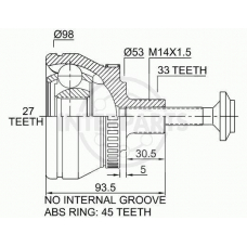 OJ-1694 InterParts Шарнирный комплект, приводной вал