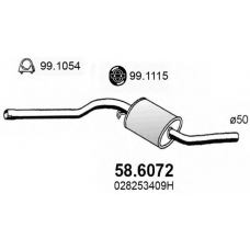 58.6072 ASSO Средний глушитель выхлопных газов