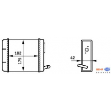 8FH 351 313-211 HELLA Теплообменник, отопление салона