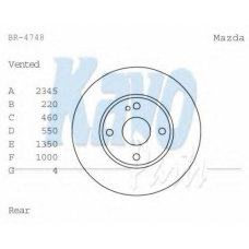 BR-4748 KAVO PARTS Тормозной диск