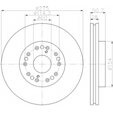 8DD 355 117-051 HELLA PAGID Тормозной диск