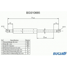 BGS10685 BUGIAD Газовая пружина, крышка багажник