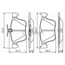 0 986 495 346 BOSCH Комплект тормозных колодок, дисковый тормоз