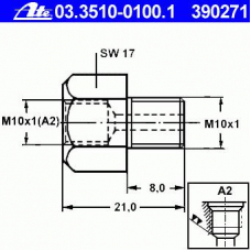 03.3510-0100.1 ATE Адаптер, трубопровод тормозного привода