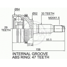 OJ-1692 InterParts Шарнирный комплект, приводной вал