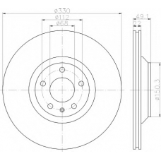 8DD 355 122-031 HELLA Тормозной диск