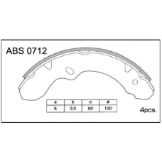 ABS0712 Allied Nippon Колодки барабанные