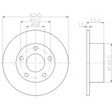 8DD 355 102-801 HELLA Тормозной диск