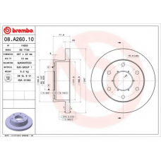 08.A260.10 BREMBO Тормозной диск