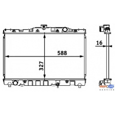 8MK 376 708-301 HELLA Радиатор, охлаждение двигателя