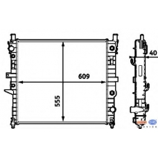 8MK 376 718-591 HELLA Радиатор, охлаждение двигателя