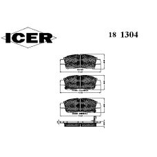 181304 ICER Комплект тормозных колодок, дисковый тормоз